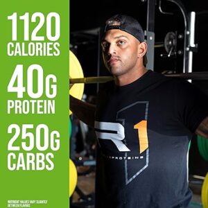 Rule One Proteins, Mass Gainer-Weight Gain Formula w/ 1,220+ Calories, 250g+ Complex Carb Blend, 40g All-Whey Protein, 8g Fat Per Serving, 12 Pounds, 16 Servings