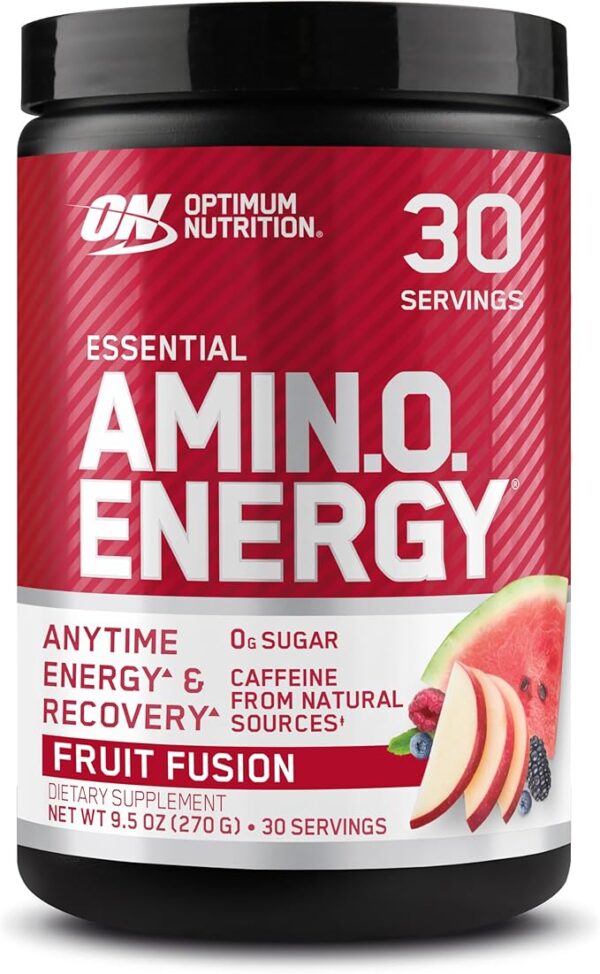 Optimum Nutrition Amino Energy - Pre Workout with Green Tea, BCAA, Amino Acids, Keto Friendly, Green Coffee Extract, Energy Powder - Fruit Fusion, 30 Servings Packaging May Vary